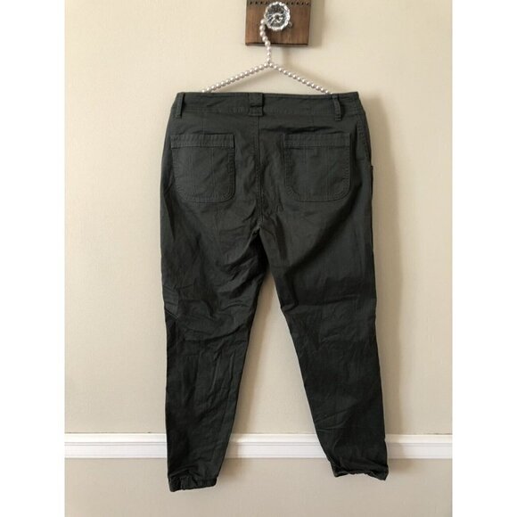 Athleta Womens Size 6 Green Jogger Pants Cotton Blend Zipper Hem - Picture 3 of 5
